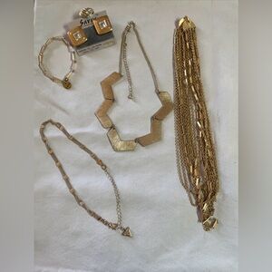 vintage gold jewelry bundle. Savvy By Swarovski, Guess, Sarah Conventry, Erimish